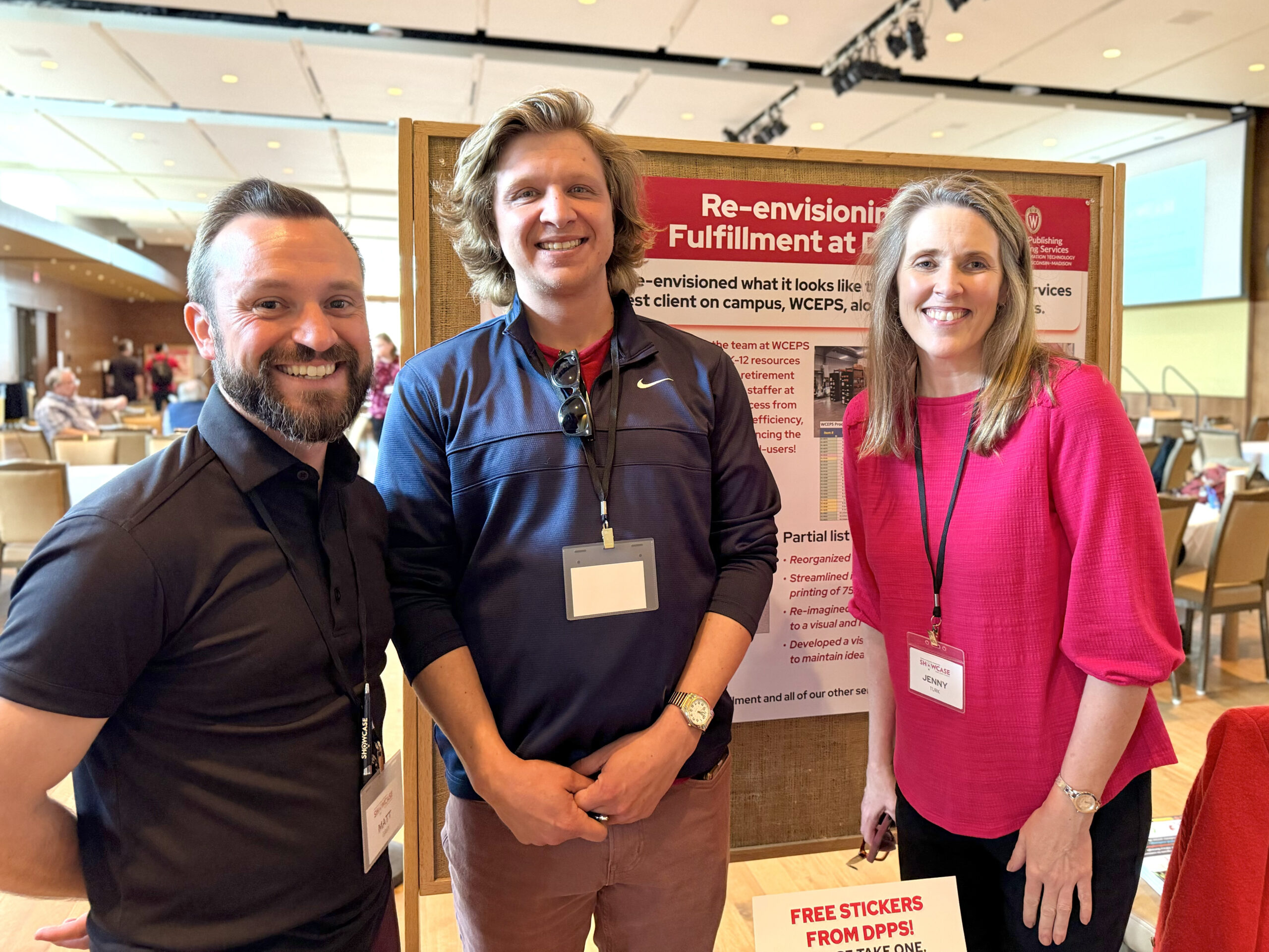 Matt Gray, Ben Hamaker, and Jenny Turk at Showcase 2026 representing DPPS.