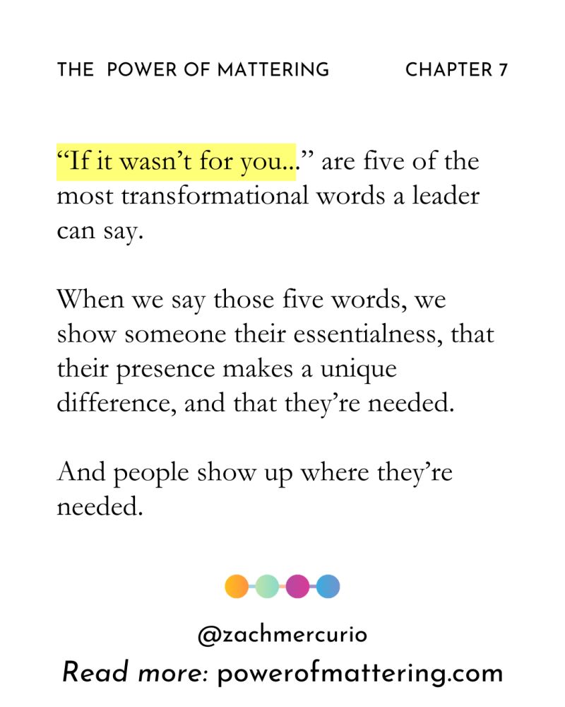 Quote from The Power of Mattering by Zach Mercurio